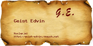 Geist Edvin névjegykártya